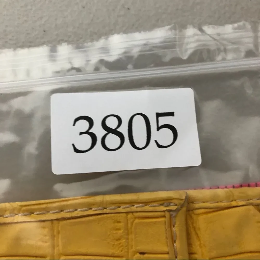 Loft Clutch Yellow Snakeskin Texture Magnetic Close Zipper Pocket Formal Banquet